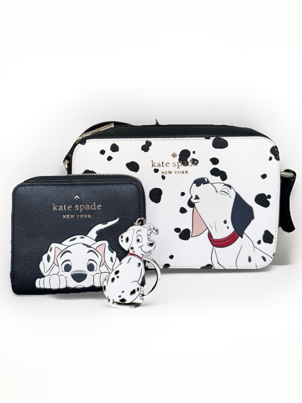 Rare Kate Spade Disney 101 Dalmatians Crossbody Wallet Keychain Set